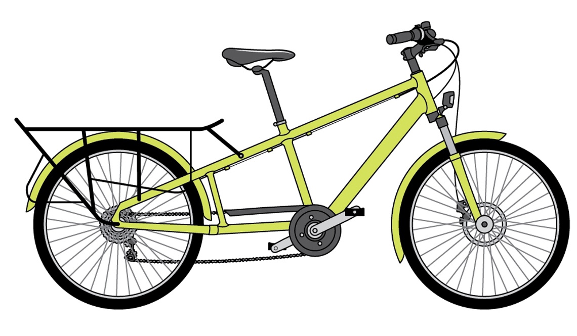 Illustration of a longtail cargo bike